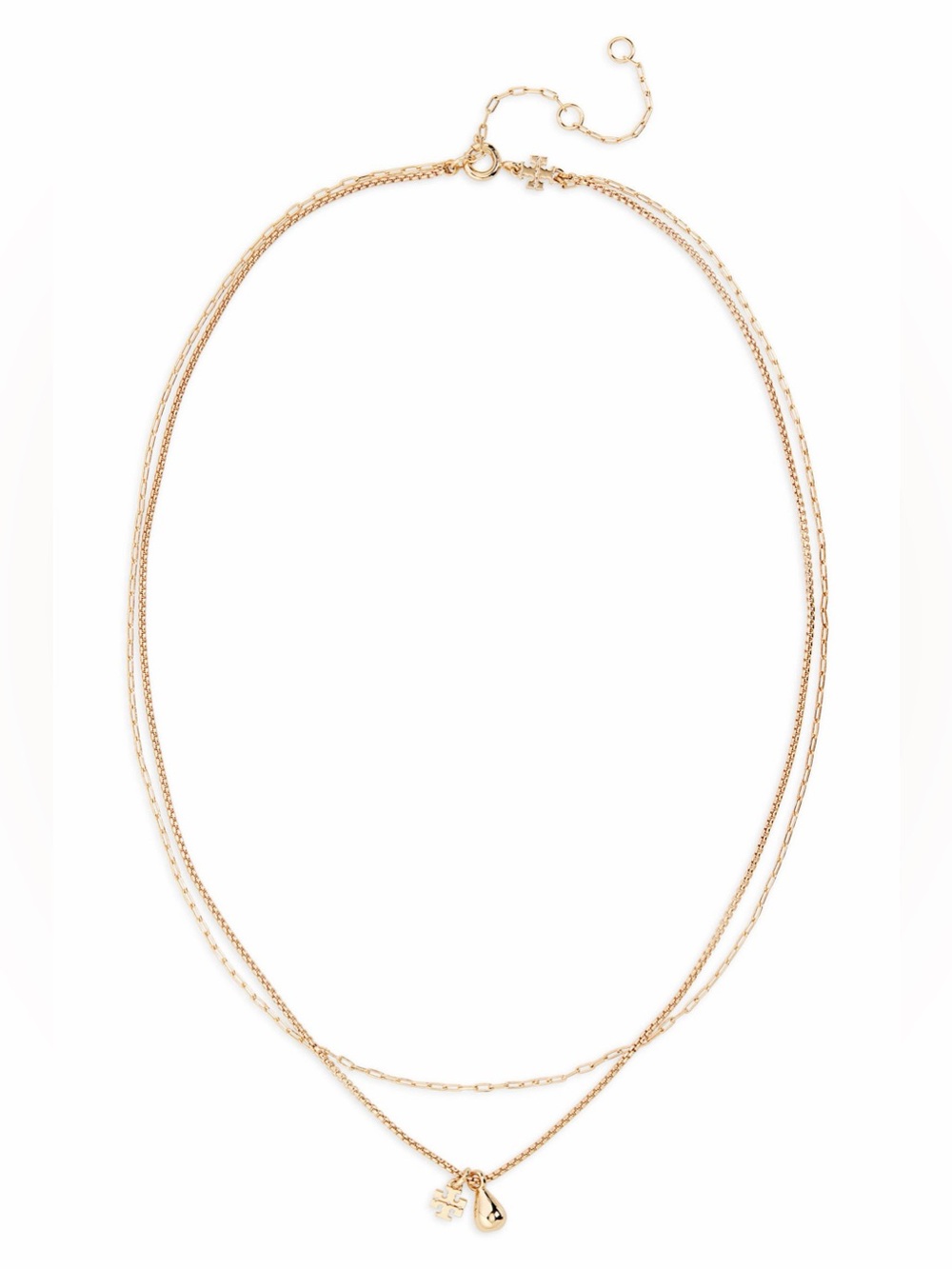 Tory Burch Good Luck Chain Layered Necklace- Gold NWT